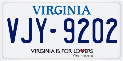 VA license plate VJY9202