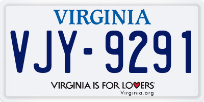 VA license plate VJY9291