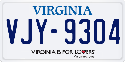 VA license plate VJY9304