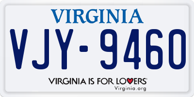 VA license plate VJY9460