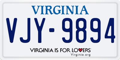 VA license plate VJY9894