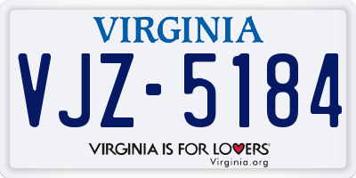 VA license plate VJZ5184