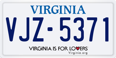 VA license plate VJZ5371