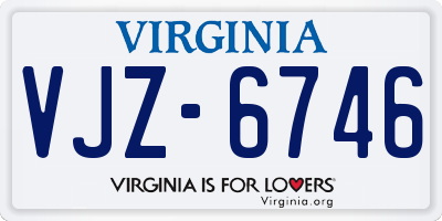 VA license plate VJZ6746