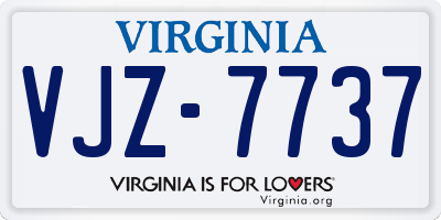 VA license plate VJZ7737