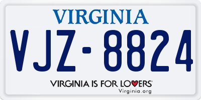 VA license plate VJZ8824