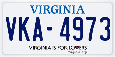 VA license plate VKA4973