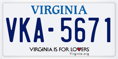 VA license plate VKA5671