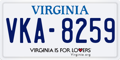 VA license plate VKA8259