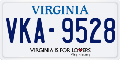 VA license plate VKA9528