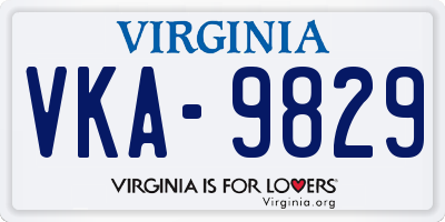 VA license plate VKA9829
