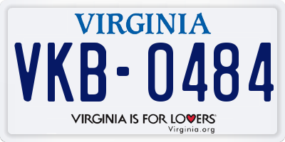 VA license plate VKB0484