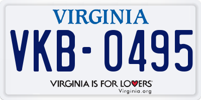 VA license plate VKB0495