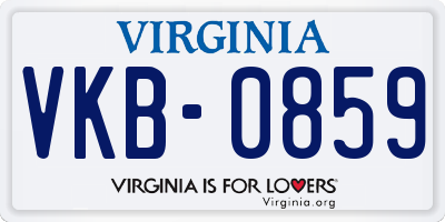 VA license plate VKB0859