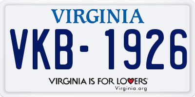 VA license plate VKB1926