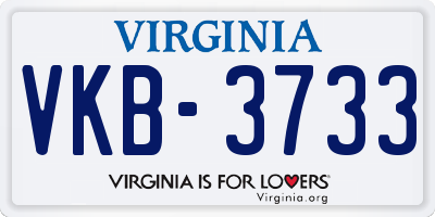 VA license plate VKB3733