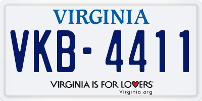 VA license plate VKB4411