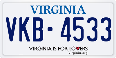 VA license plate VKB4533