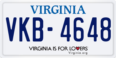 VA license plate VKB4648