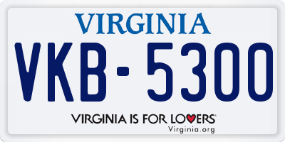 VA license plate VKB5300
