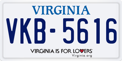 VA license plate VKB5616