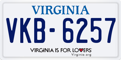 VA license plate VKB6257