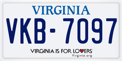 VA license plate VKB7097