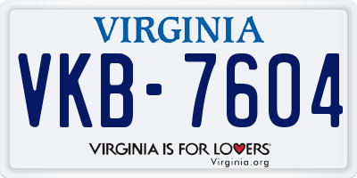 VA license plate VKB7604