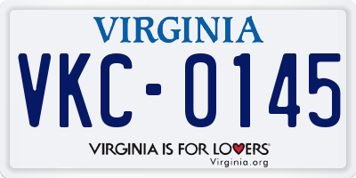 VA license plate VKC0145