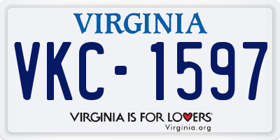 VA license plate VKC1597