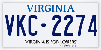 VA license plate VKC2274