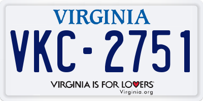 VA license plate VKC2751