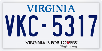 VA license plate VKC5317