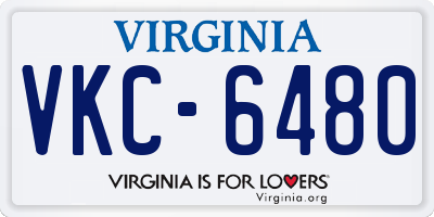 VA license plate VKC6480