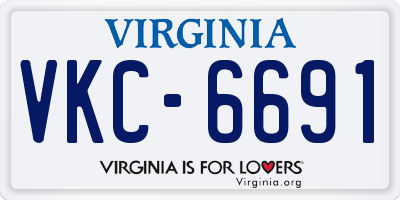 VA license plate VKC6691