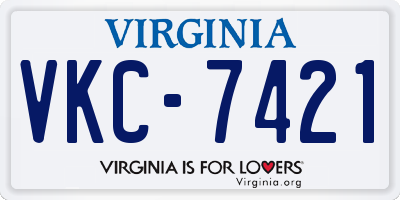 VA license plate VKC7421