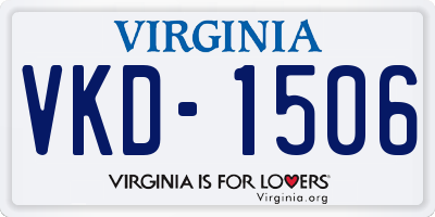 VA license plate VKD1506