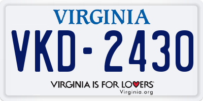 VA license plate VKD2430