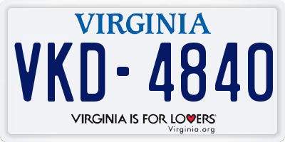 VA license plate VKD4840