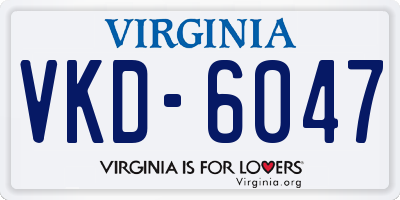 VA license plate VKD6047