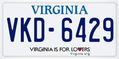 VA license plate VKD6429