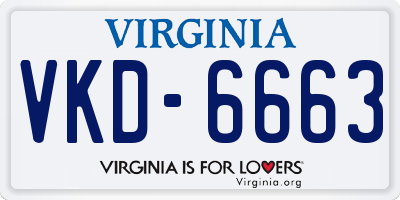 VA license plate VKD6663