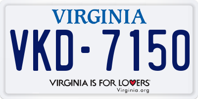 VA license plate VKD7150