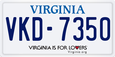 VA license plate VKD7350