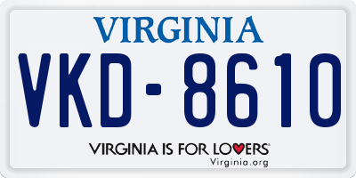 VA license plate VKD8610