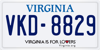VA license plate VKD8829