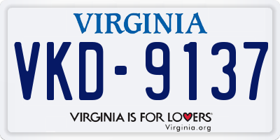 VA license plate VKD9137