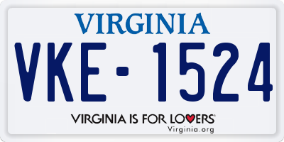 VA license plate VKE1524