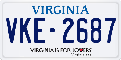 VA license plate VKE2687