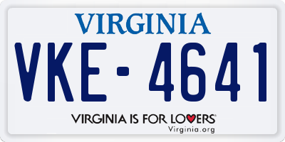 VA license plate VKE4641